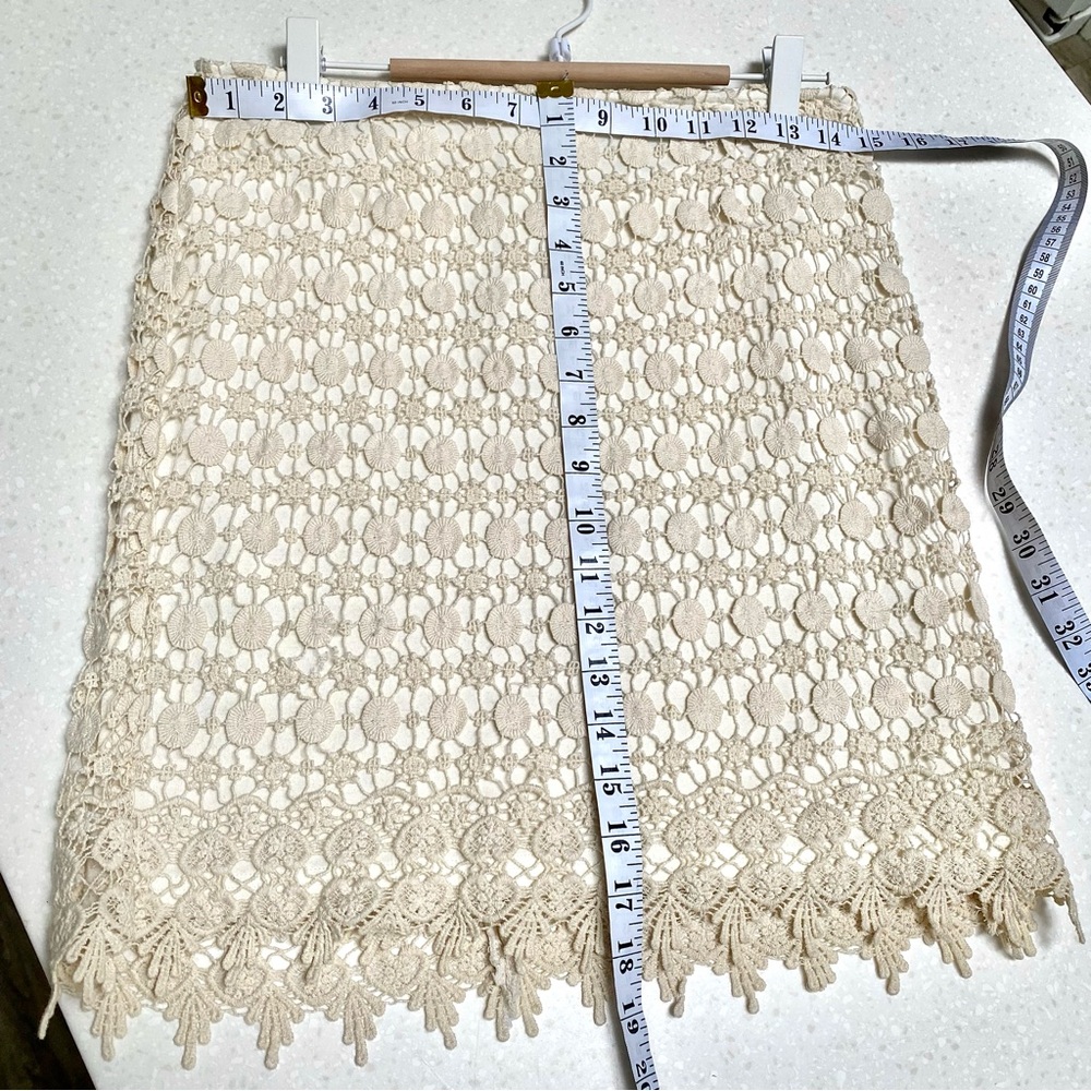 Beautiful Crochet/lace boho skirt w shabby chic resort vacay party vibe - Picture 9 of 10